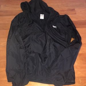 Black windbreaker